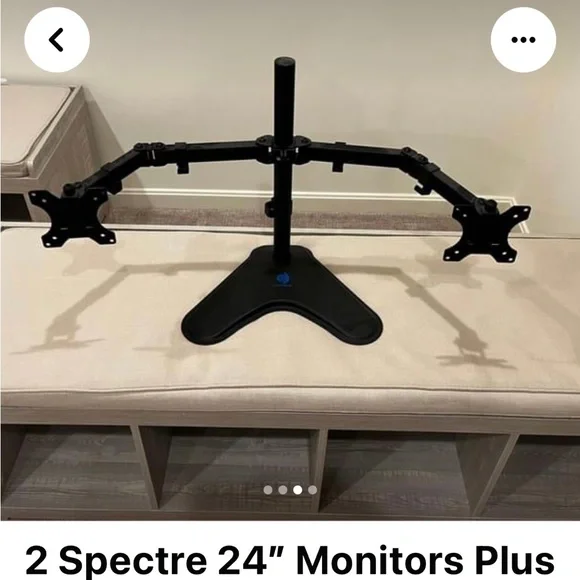 Sceptre DUAL Computer screen LCD monitor holder cord free arms Black stand - Picture 3 of 6